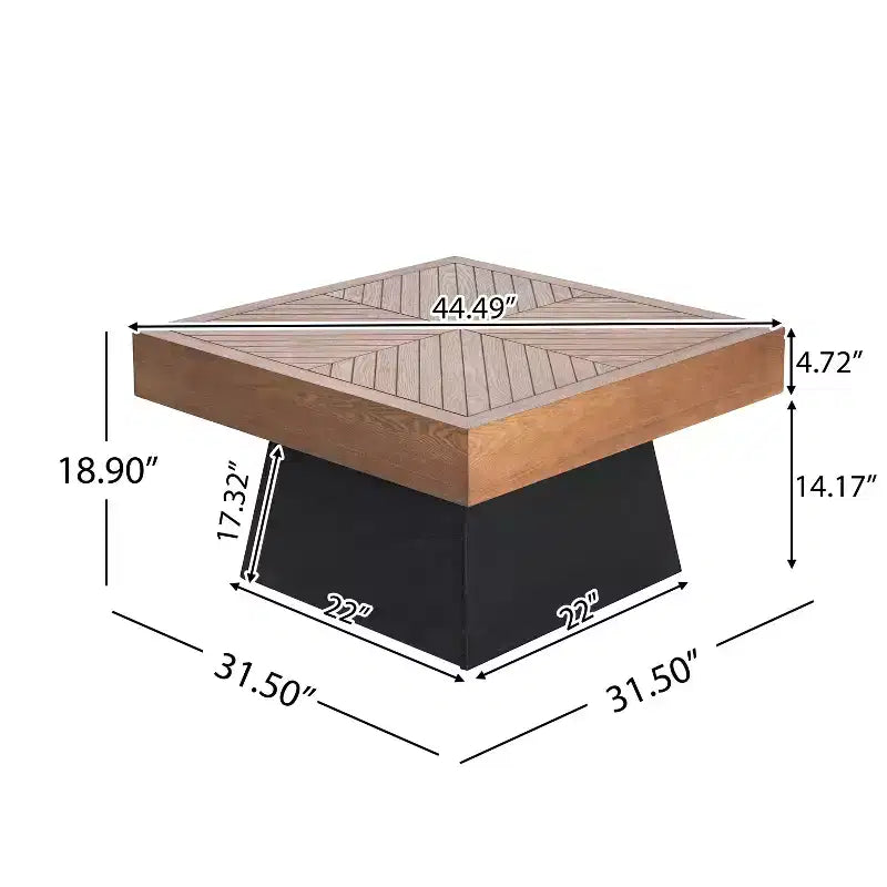 Table basse carrée de style médiéval