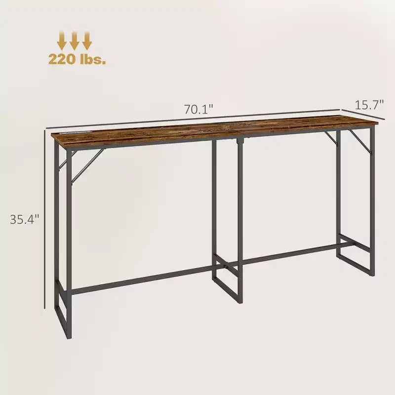 Table de bar rectangulaire style industriel