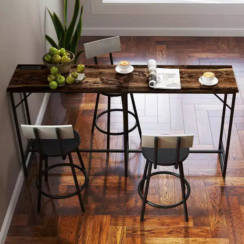 Table de bar rectangulaire style industriel