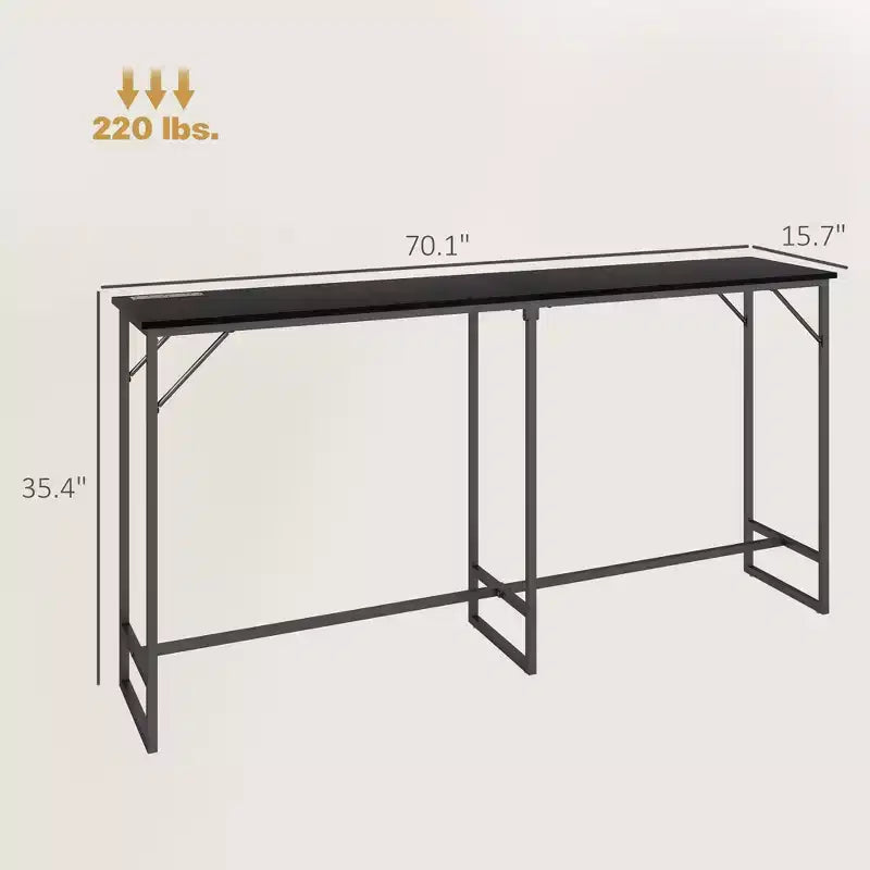 Table de bar rectangulaire style industriel