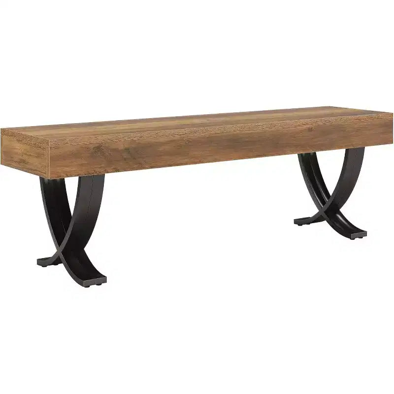Lantine Entryway Bench 55-Inch Wooden Shoe Bench Industrial End of Bed Stool for Bedroom Living Room Hallway Porch