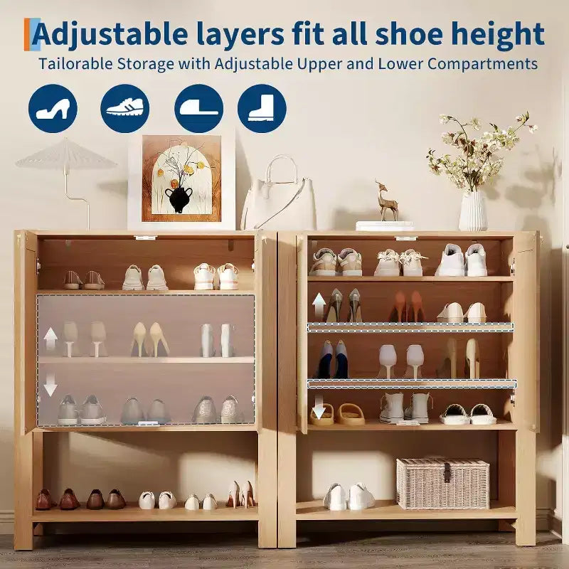 Meuble à chaussures en rotin de style rustique