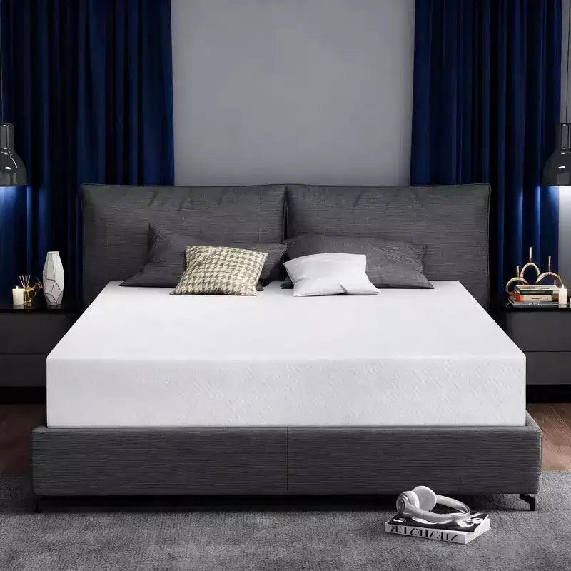 Dyonery 8-10 Memory Foam Extra Firm/Medium Firm Mattress with Tencel Cover Green Tea Gel CertiPUR-US Fiberglass-Free