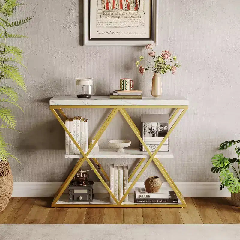 Table d'appoint avec étagères