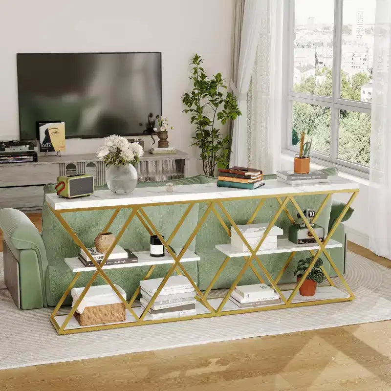 Table d'appoint avec étagères