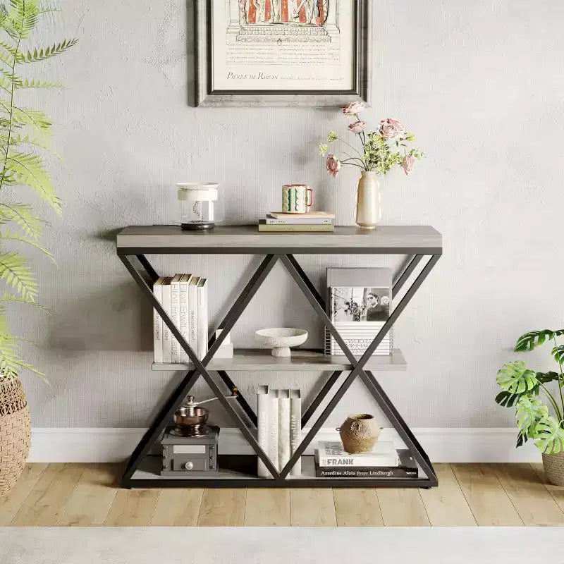 Table d'appoint avec étagères