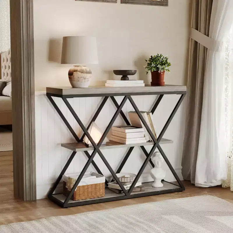 Table d'appoint avec étagères