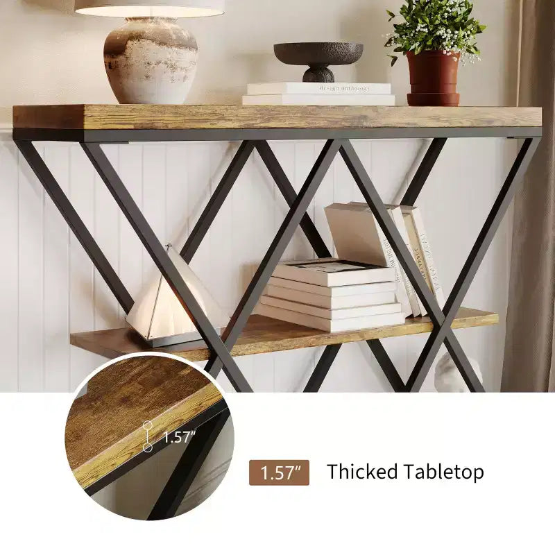 Table d'appoint avec étagères