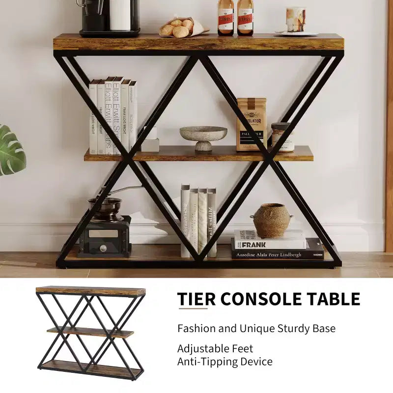 Table d'appoint avec étagères