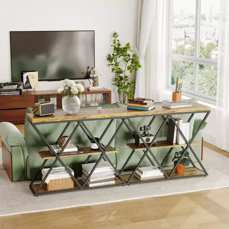 Table d'appoint avec étagères