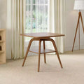 GDFStudio Zari Modern Rubberwood Dining Table with Lower Shelf