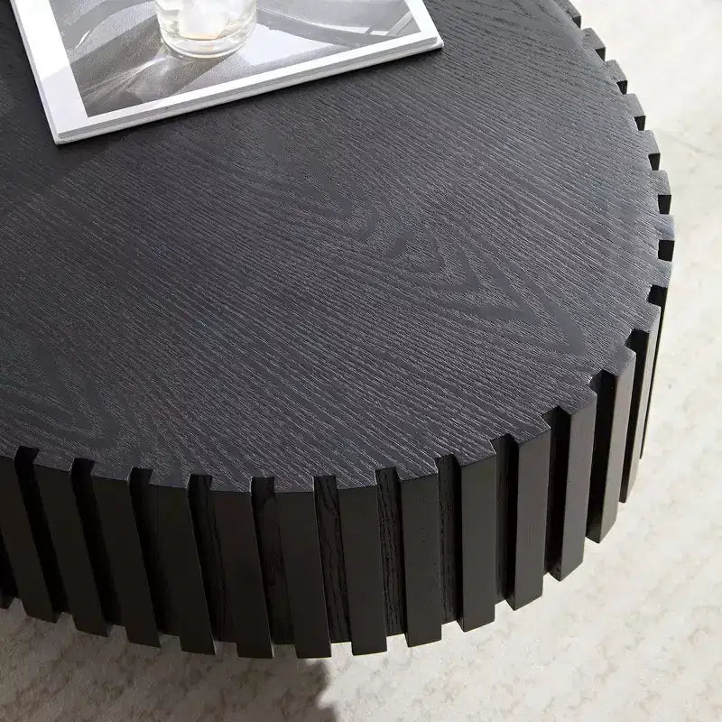 Table basse ovale contemporaine en forme de tambour