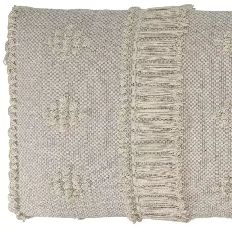 Banc rembourré à rayures et pois abstraits