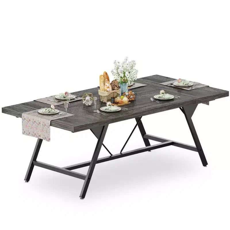 Grande table à manger de style ferme