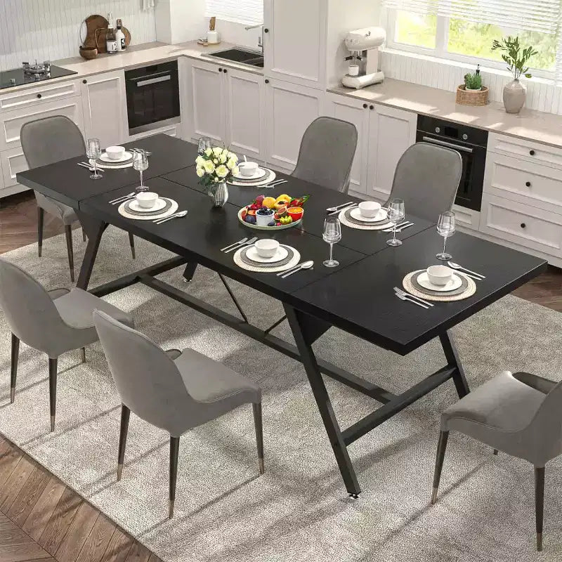 Grande table à manger de style ferme