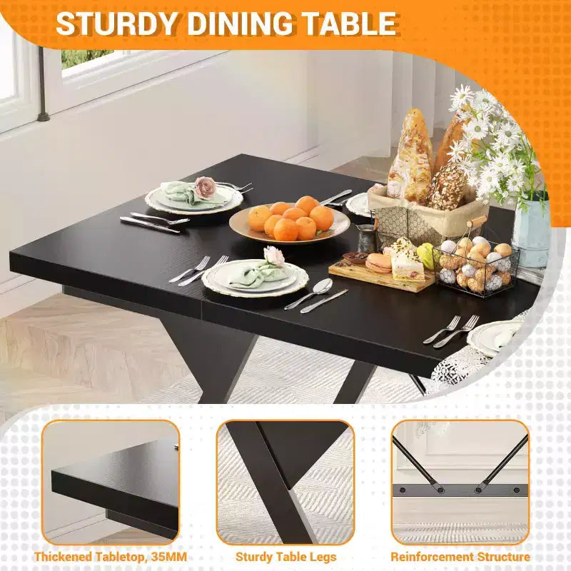 Grande table à manger de style ferme