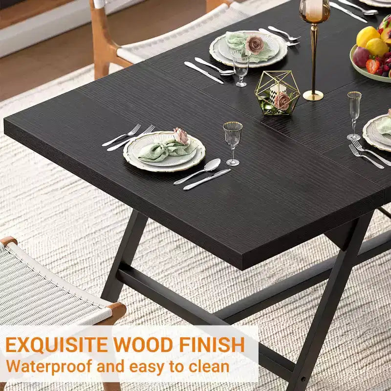 Grande table à manger de style ferme