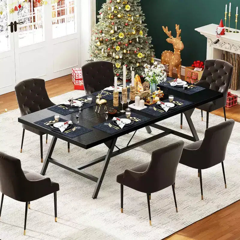 Besiost 71-In Dining Table for 4-6 People Modern Farmhoue Large Kitchen Table