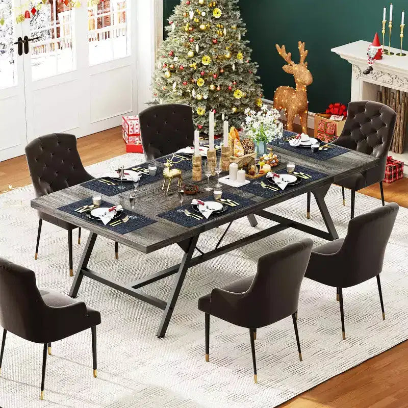 Grande table à manger de style ferme