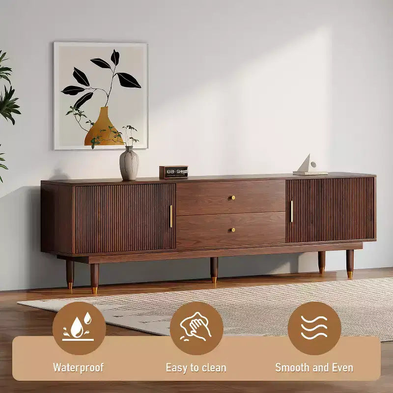 Meuble TV de style médiéval en bois naturel