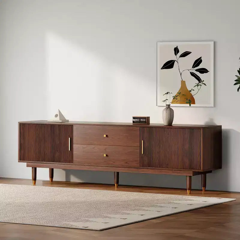 Meuble TV de style médiéval en bois naturel