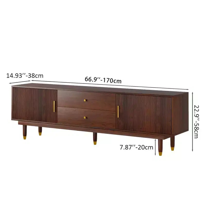 Meuble TV de style médiéval en bois naturel