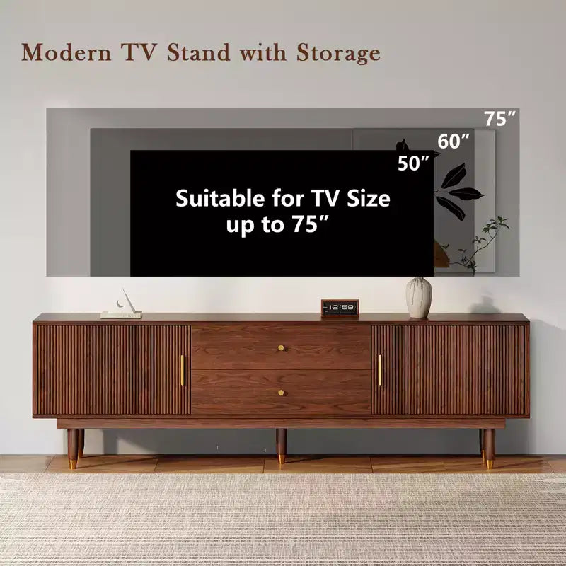 Meuble TV de style médiéval en bois naturel