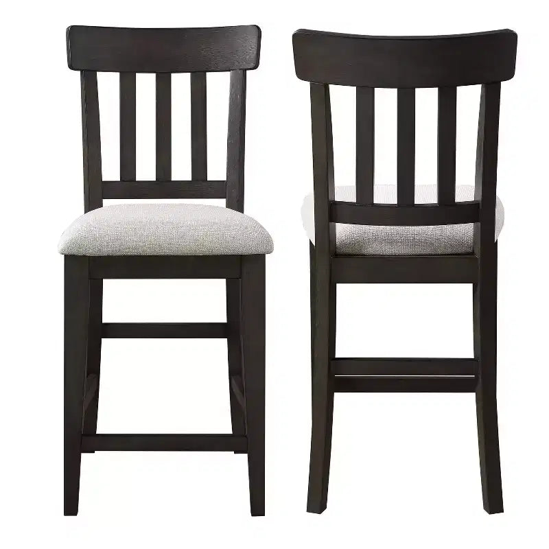 Tabourets de bar rembourrés avec cadres en bois d'hévéa, style rustique