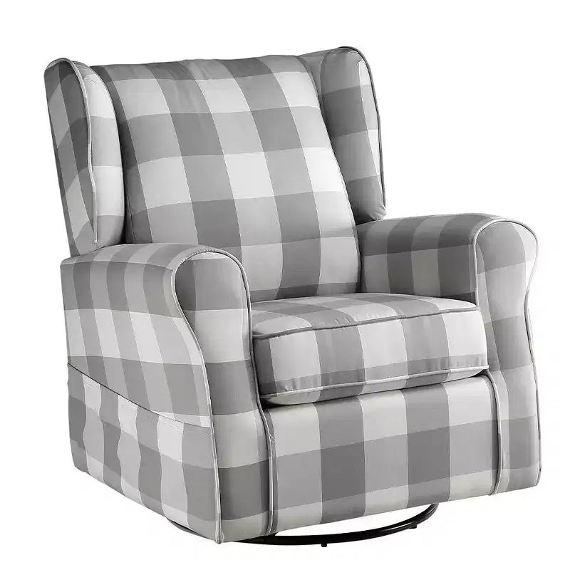 Acme Furniture Patli 35" Accent Chairs Gray Fabric: Flannel Upholstery Swivel Base Wood & Metal Frame